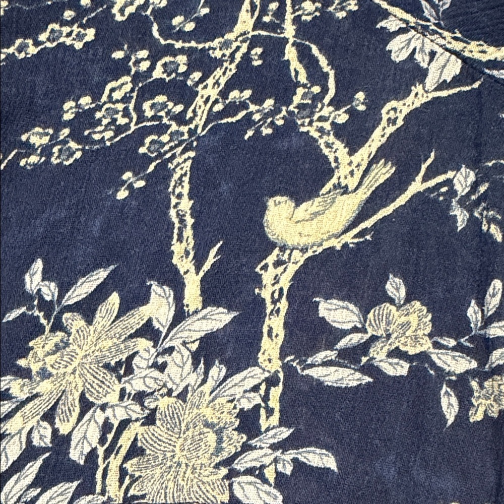 Ralph Lauren Denim & Supply Large Blue Floral/Bird Scoop-Neck Babydoll Dress. View 5